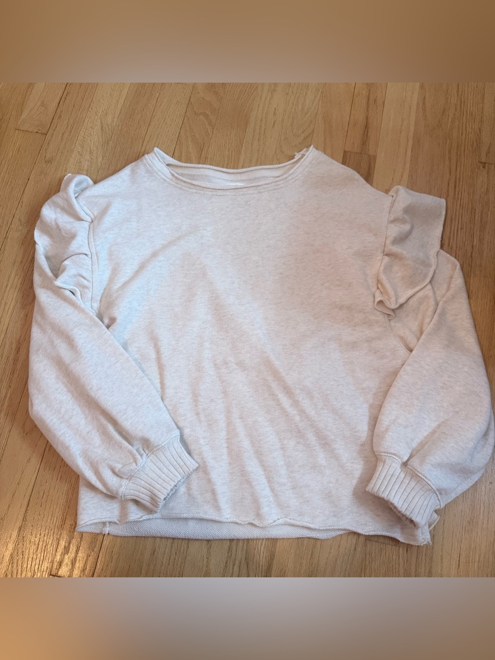 Aerie Light Cream Ruffle-Sleeve Women’s Top